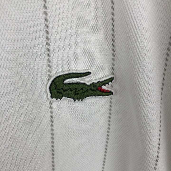 Lacoste Sport Short-Sleeve Striped Polo Shirt, Size 6 (Equivalent to Men's Large) polyester white type Vintage Second Hand