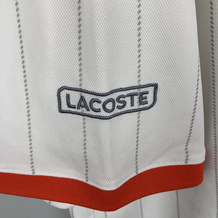 Lacoste Sport Short-Sleeve Striped Polo Shirt, Size 6 (Equivalent to Men's Large) polyester white type Vintage Second Hand