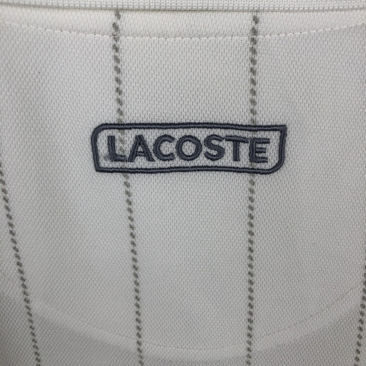 Lacoste Sport Short-Sleeve Striped Polo Shirt, Size 6 (Equivalent to Men's Large) polyester white type Vintage Second Hand
