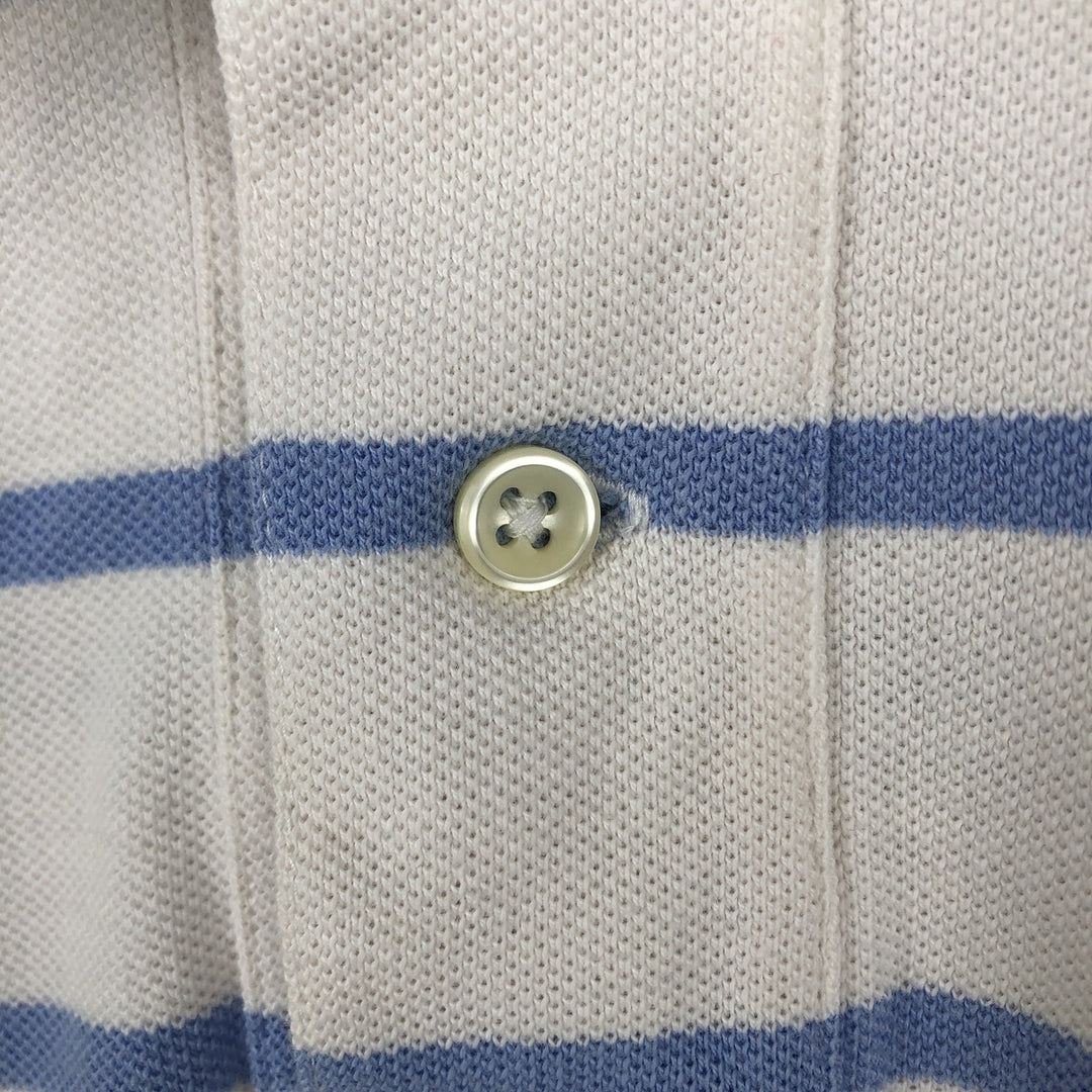 Ralph Lauren POLO by Ralph Lauren short sleeve striped polo shirt, men's XL size cotton white type Vintage Second Hand