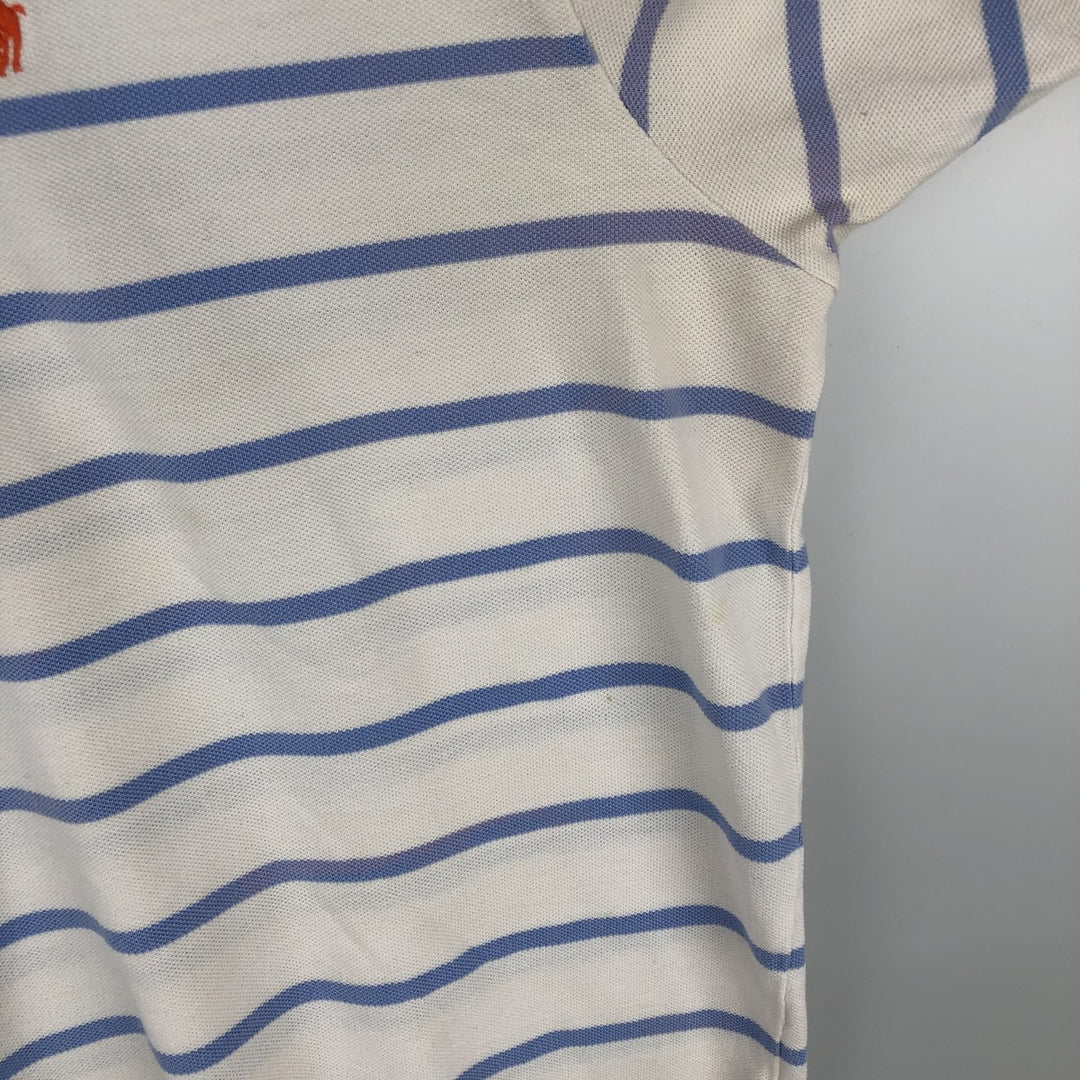 Ralph Lauren POLO by Ralph Lauren short sleeve striped polo shirt, men's XL size cotton white type Vintage Second Hand