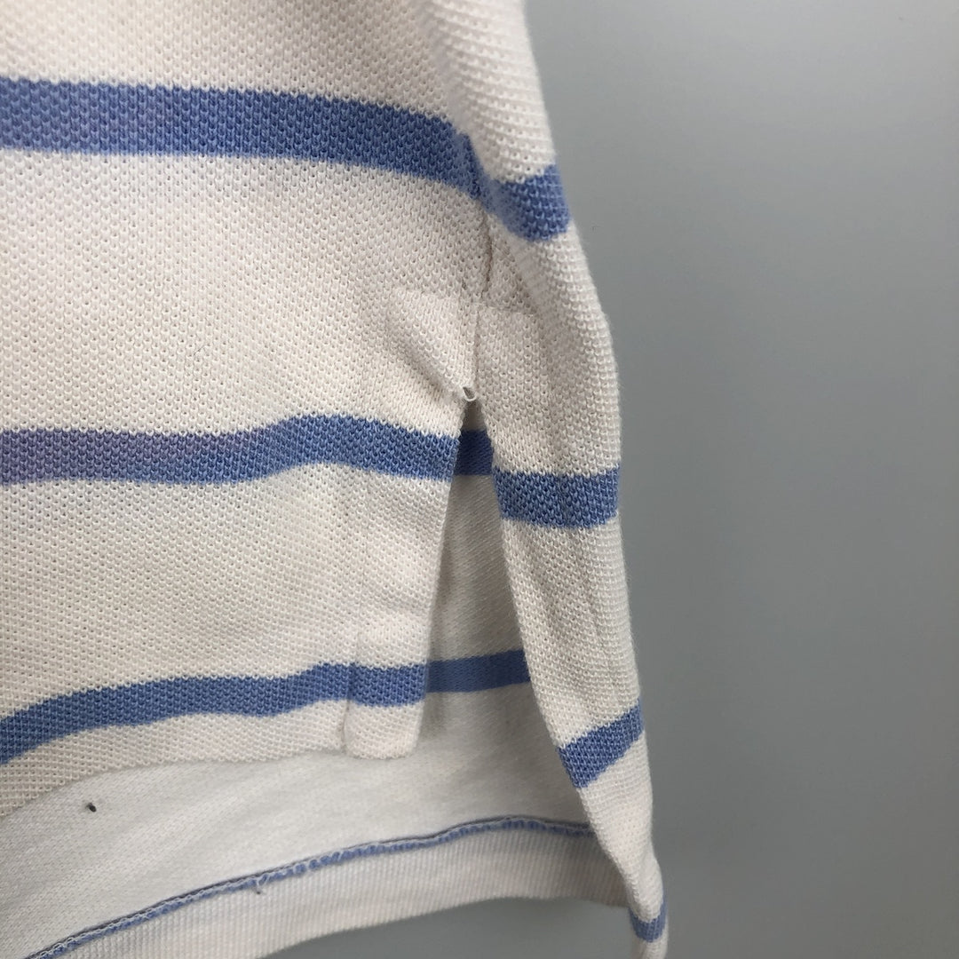 Ralph Lauren POLO by Ralph Lauren short sleeve striped polo shirt, men's XL size cotton white type Vintage Second Hand