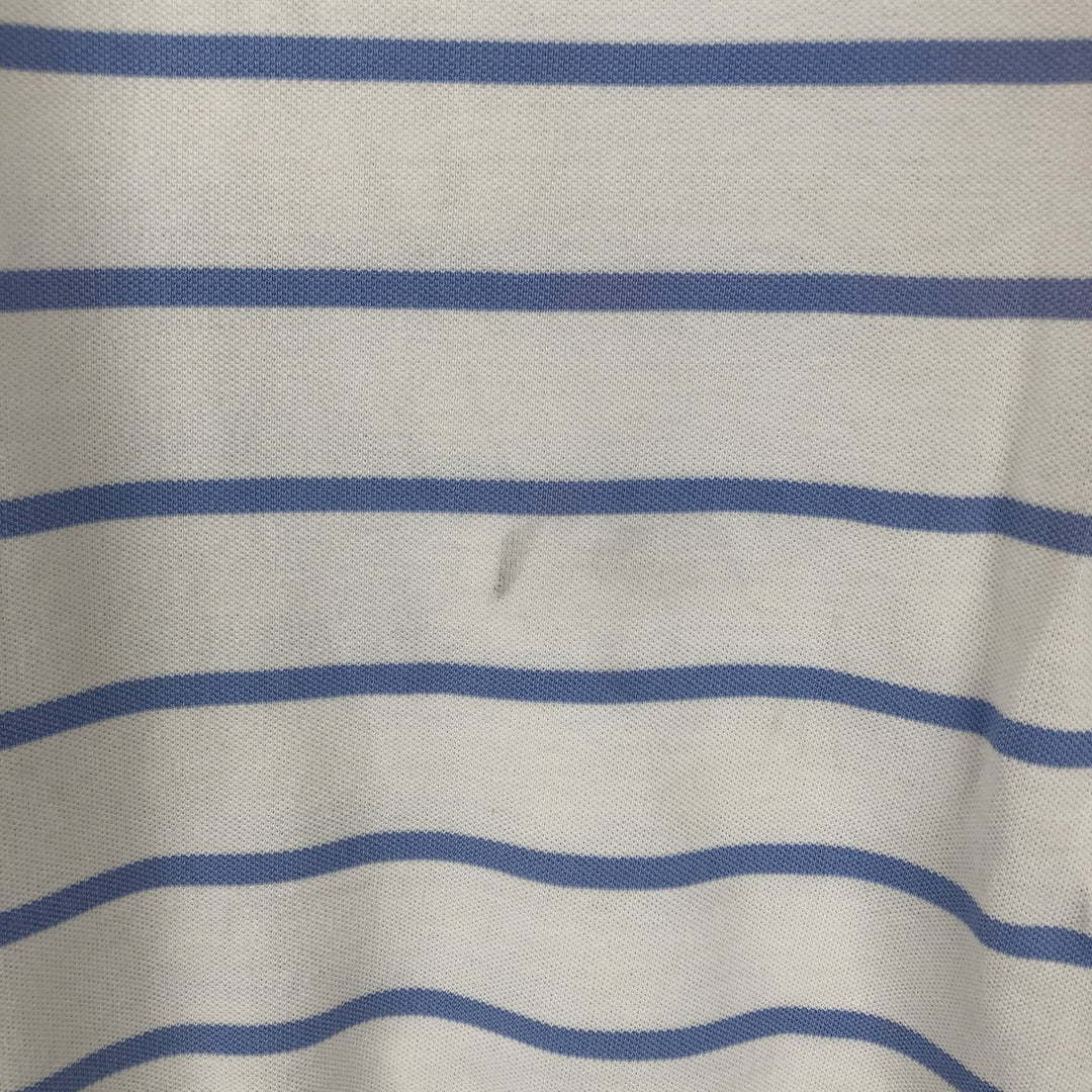 Ralph Lauren POLO by Ralph Lauren short sleeve striped polo shirt, men's XL size cotton white type Vintage Second Hand