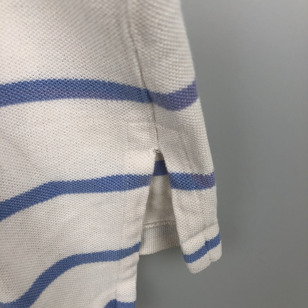 Ralph Lauren POLO by Ralph Lauren short sleeve striped polo shirt, men's XL size cotton white type Vintage Second Hand