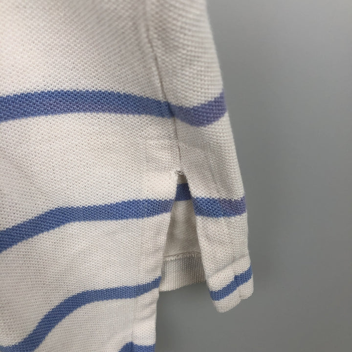 Ralph Lauren POLO by Ralph Lauren short sleeve striped polo shirt, men's XL size cotton white type Vintage Second Hand