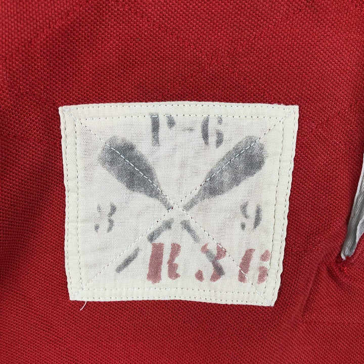 Ralph Lauren POLO by Ralph Lauren CUSTOM FIT Short-Sleeve Rugby Shirt, Men's Size S (approx.) cotton red type Vintage Second Hand