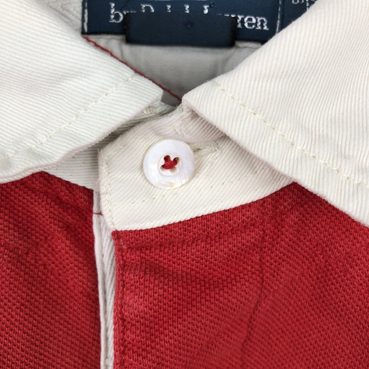 Ralph Lauren POLO by Ralph Lauren CUSTOM FIT Short-Sleeve Rugby Shirt, Men's Size S (approx.) cotton red type Vintage Second Hand
