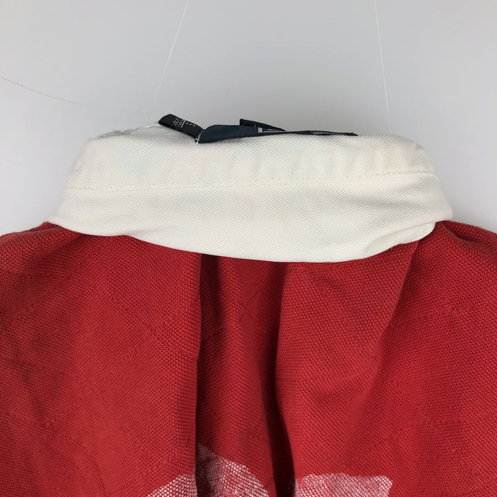 Ralph Lauren POLO by Ralph Lauren CUSTOM FIT Short-Sleeve Rugby Shirt, Men's Size S (approx.) cotton red type Vintage Second Hand