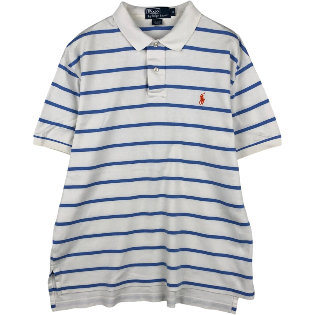 Ralph Lauren POLO by Ralph Lauren short sleeve striped polo shirt, men's size M cotton white type Vintage Second Hand