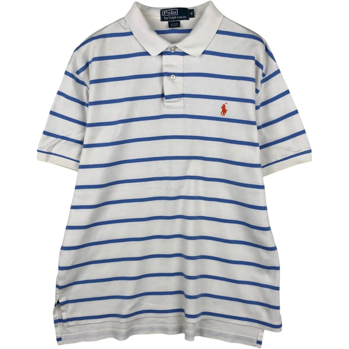 Ralph Lauren POLO by Ralph Lauren short sleeve striped polo shirt, men's size M cotton white type Vintage Second Hand