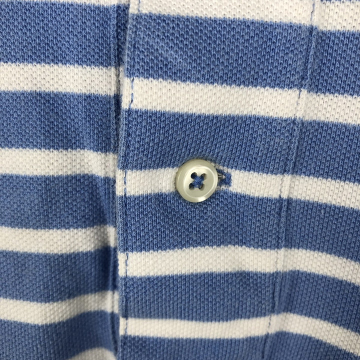Ralph Lauren POLO by Ralph Lauren short sleeve striped polo shirt, men's XL size cotton blue type Vintage Second Hand