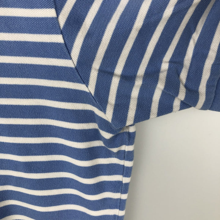 Ralph Lauren POLO by Ralph Lauren short sleeve striped polo shirt, men's XL size cotton blue type Vintage Second Hand