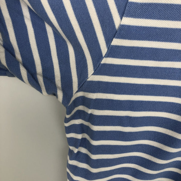 Ralph Lauren POLO by Ralph Lauren short sleeve striped polo shirt, men's XL size cotton blue type Vintage Second Hand