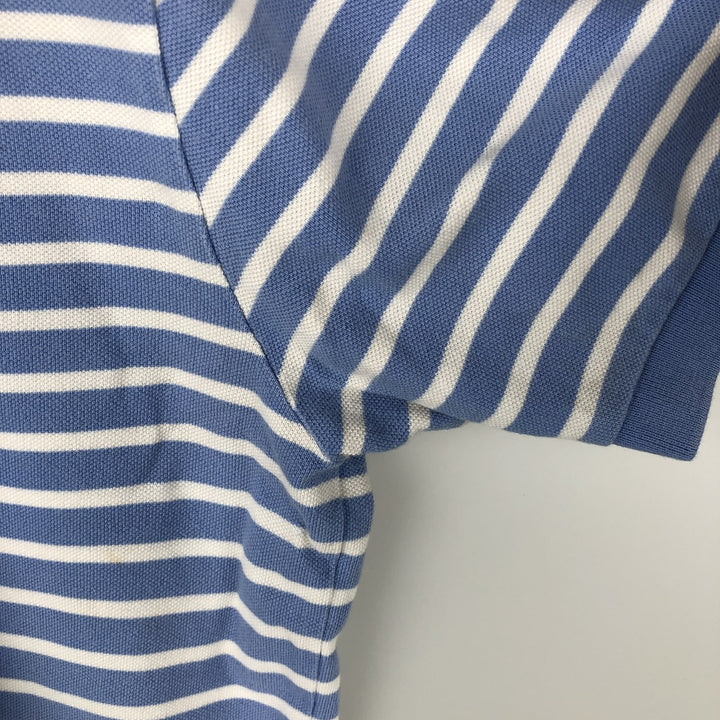 Ralph Lauren POLO by Ralph Lauren short sleeve striped polo shirt, men's XL size cotton blue type Vintage Second Hand