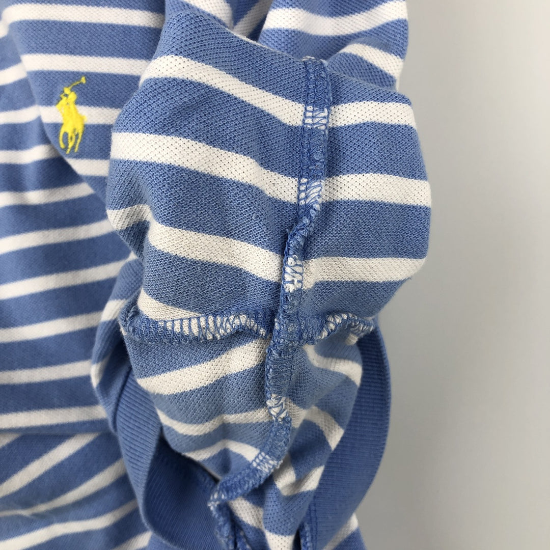 Ralph Lauren POLO by Ralph Lauren short sleeve striped polo shirt, men's XL size cotton blue type Vintage Second Hand