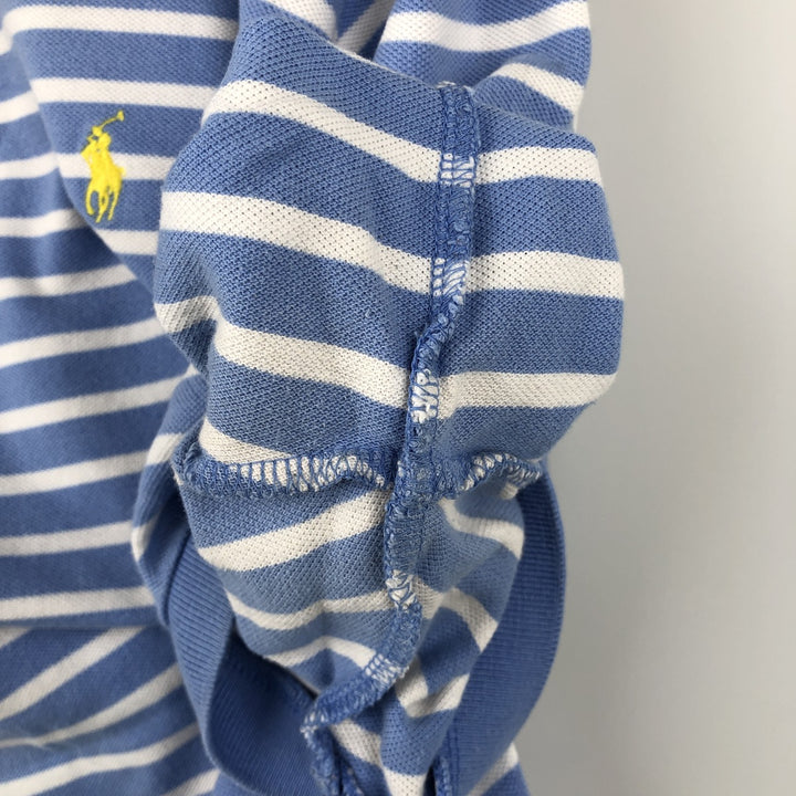 Ralph Lauren POLO by Ralph Lauren short sleeve striped polo shirt, men's XL size cotton blue type Vintage Second Hand