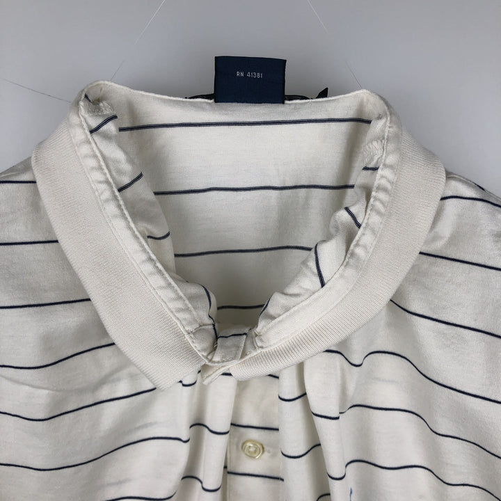 Ralph Lauren POLO by Ralph Lauren short sleeve striped polo shirt, men's size L Pima Cotton white type Vintage Second Hand