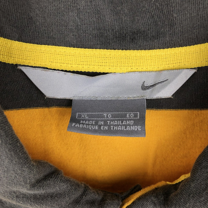 2000'S Nike Short-Sleeve Striped Polo Shirt, Men's Size XL (approx.) cotton yellow type Vintage Second Hand