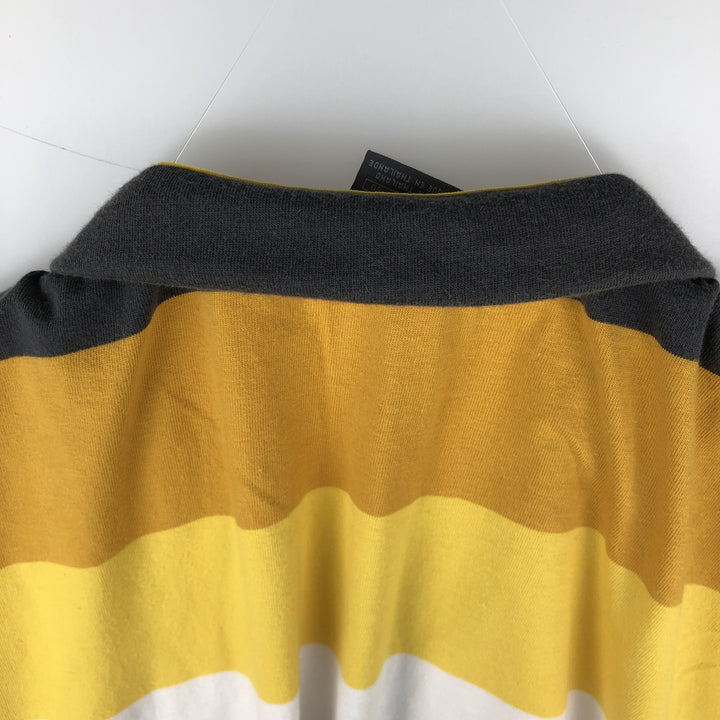 2000'S Nike Short-Sleeve Striped Polo Shirt, Men's Size XL (approx.) cotton yellow type Vintage Second Hand