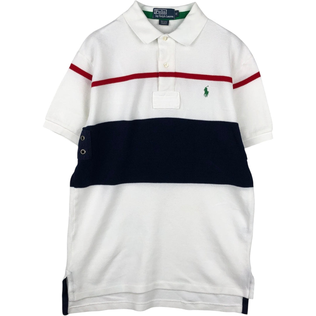 Ralph Lauren POLO by Ralph Lauren short sleeve striped polo shirt, men's size M cotton white type Vintage Second Hand