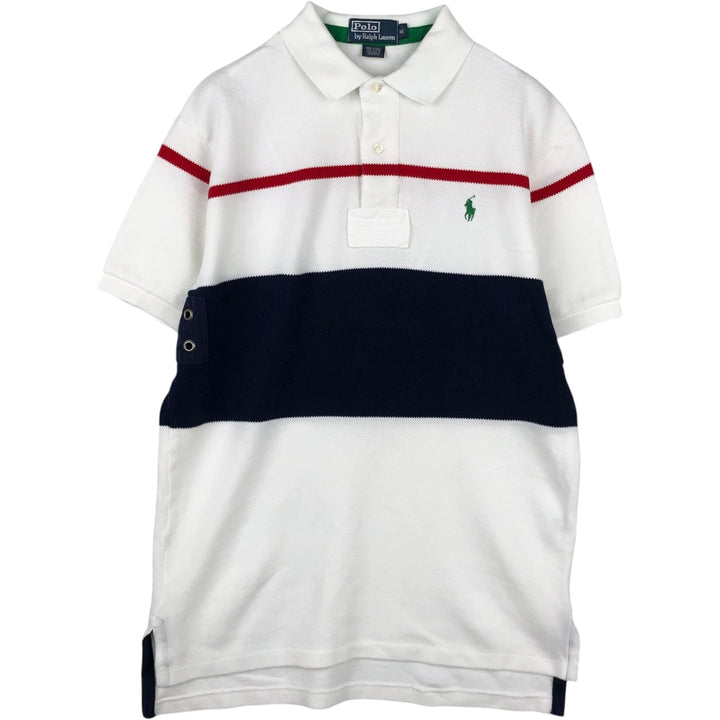 Ralph Lauren POLO by Ralph Lauren short sleeve striped polo shirt, men's size M cotton white type Vintage Second Hand