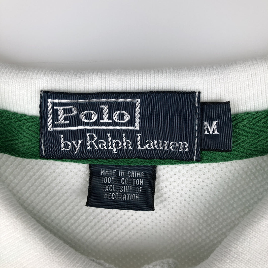 Ralph Lauren POLO by Ralph Lauren short sleeve striped polo shirt, men's size M cotton white type Vintage Second Hand
