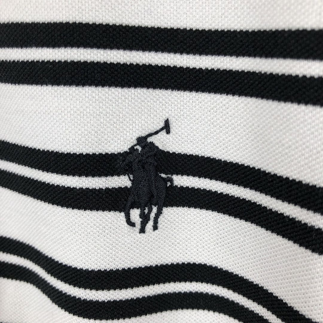 Ralph Lauren POLO GOLF Polo Golf short sleeve striped polo shirt men's size M Pima Cotton white type Vintage Second Hand