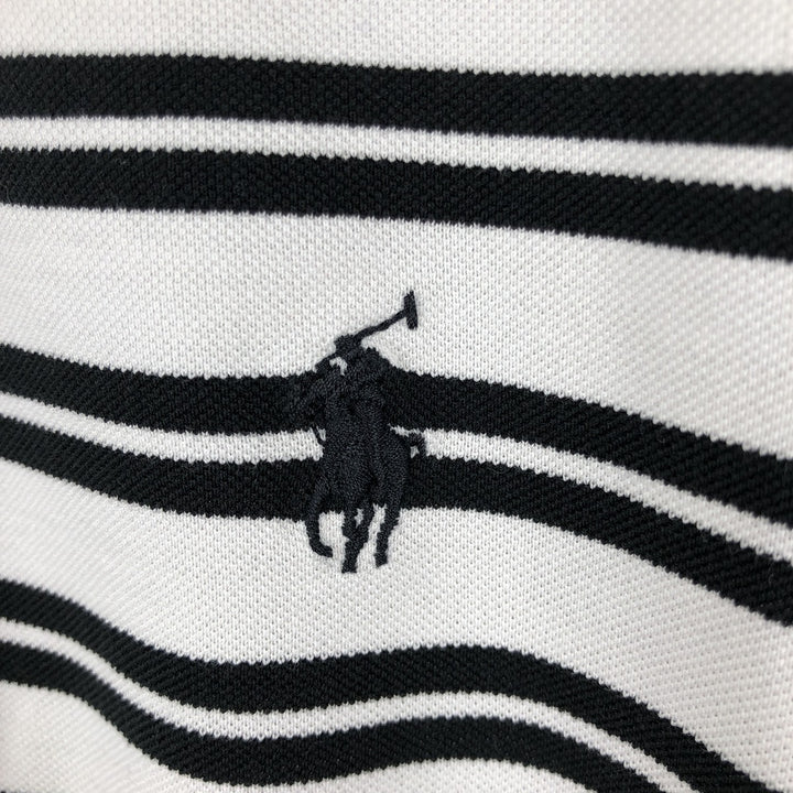 Ralph Lauren POLO GOLF Polo Golf short sleeve striped polo shirt men's size M Pima Cotton white type Vintage Second Hand