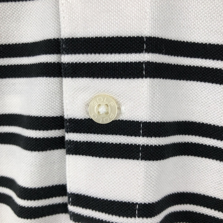 Ralph Lauren POLO GOLF Polo Golf short sleeve striped polo shirt men's size M Pima Cotton white type Vintage Second Hand