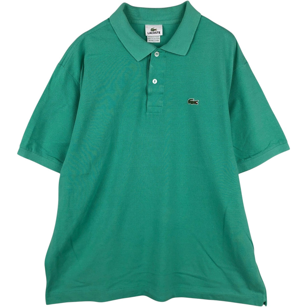 1990'S Lacoste Designed in France Short-Sleeve Polo Shirt, Size 7 (Men's XXL equivalent), Vintage cotton Emerald green Vintage Second Hand