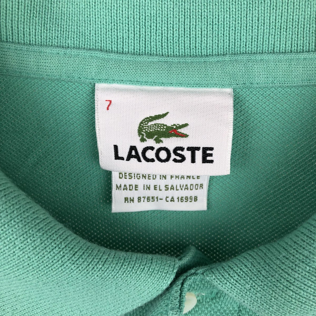 1990'S Lacoste Designed in France Short-Sleeve Polo Shirt, Size 7 (Men's XXL equivalent), Vintage cotton Emerald green Vintage Second Hand