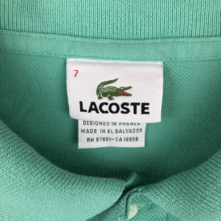 1990'S Lacoste Designed in France Short-Sleeve Polo Shirt, Size 7 (Men's XXL equivalent), Vintage cotton Emerald green Vintage Second Hand