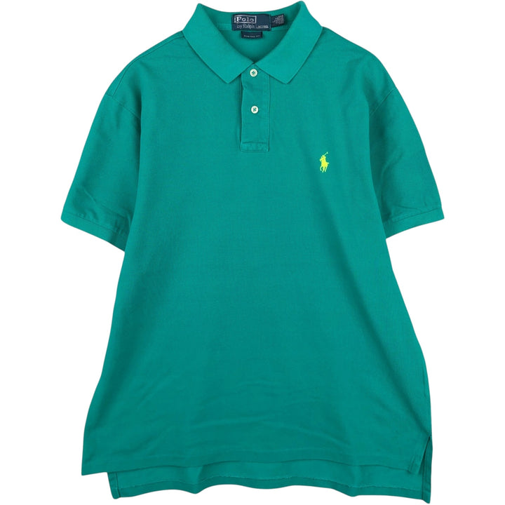 Ralph Lauren POLO by Ralph Lauren CUSTOM FIT short sleeve polo shirt, men's size L cotton Emerald green Vintage Second Hand