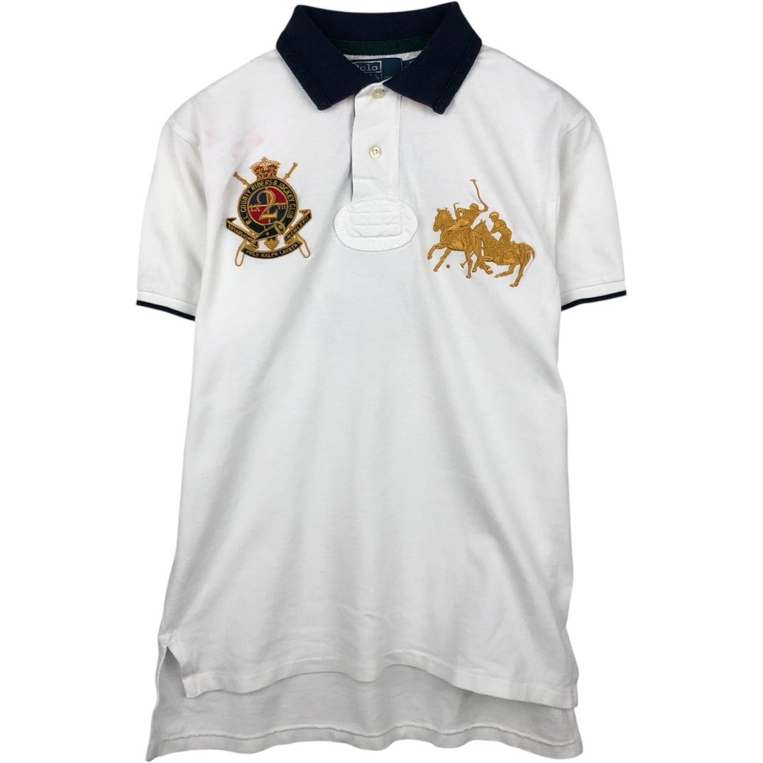 Ralph Lauren POLO by Ralph Lauren CUSTOM FIT Short-Sleeve Rugby Shirt, Men's Size M (approx.) cotton white type Vintage Second Hand