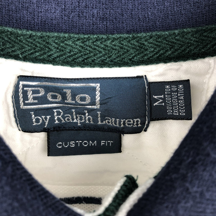 Ralph Lauren POLO by Ralph Lauren CUSTOM FIT Short-Sleeve Rugby Shirt, Men's Size M (approx.) cotton white type Vintage Second Hand