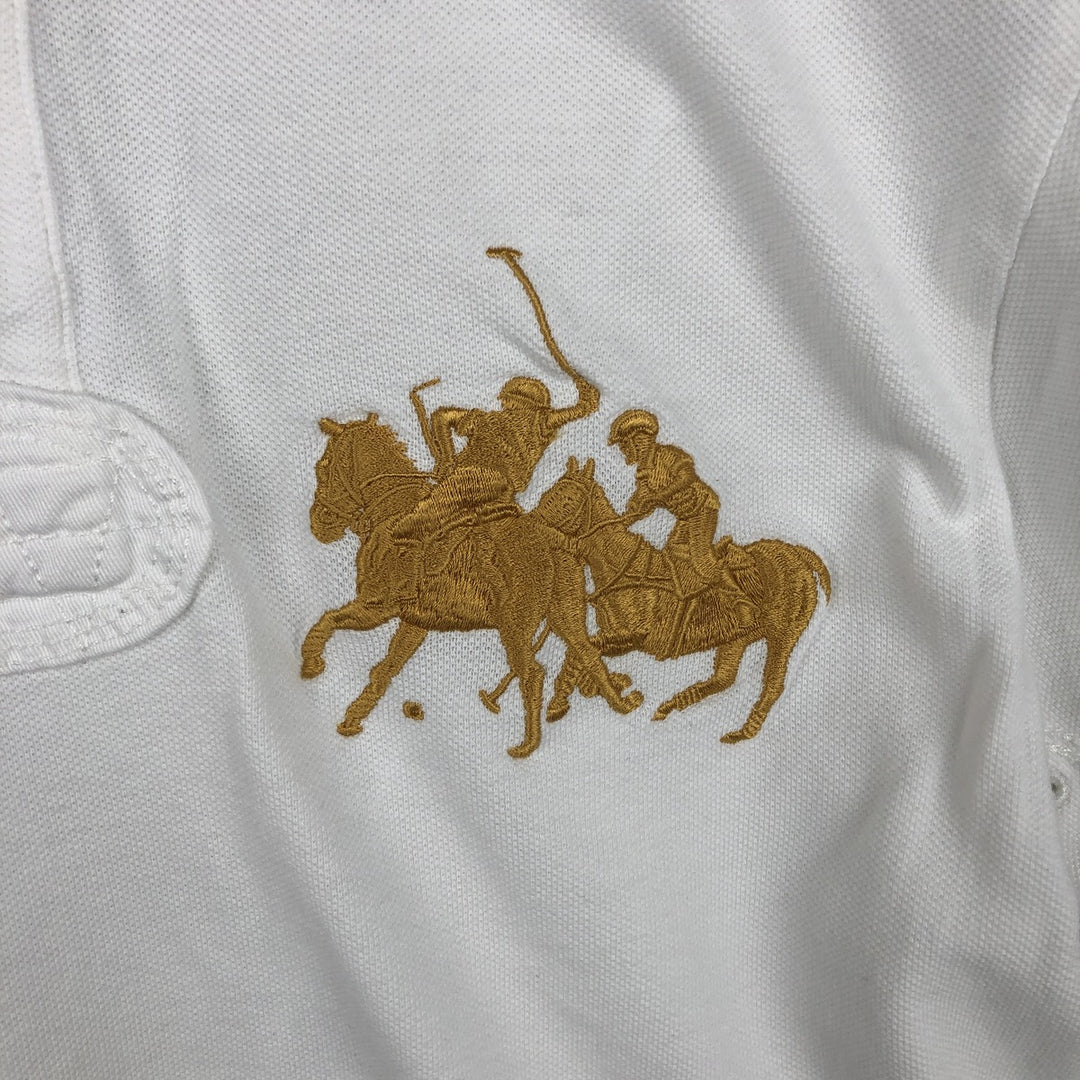Ralph Lauren POLO by Ralph Lauren CUSTOM FIT Short-Sleeve Rugby Shirt, Men's Size M (approx.) cotton white type Vintage Second Hand