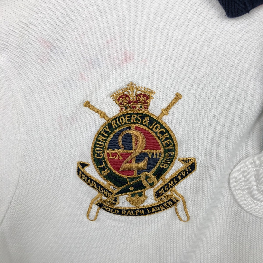 Ralph Lauren POLO by Ralph Lauren CUSTOM FIT Short-Sleeve Rugby Shirt, Men's Size M (approx.) cotton white type Vintage Second Hand