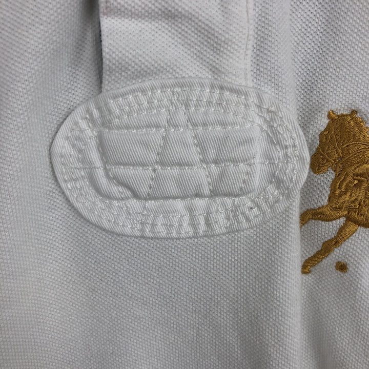 Ralph Lauren POLO by Ralph Lauren CUSTOM FIT Short-Sleeve Rugby Shirt, Men's Size M (approx.) cotton white type Vintage Second Hand