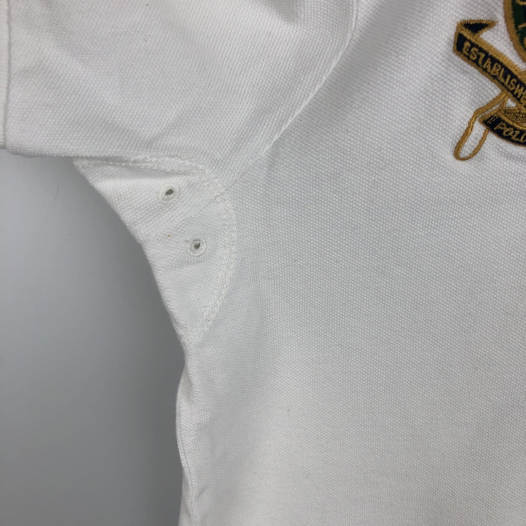 Ralph Lauren POLO by Ralph Lauren CUSTOM FIT Short-Sleeve Rugby Shirt, Men's Size M (approx.) cotton white type Vintage Second Hand