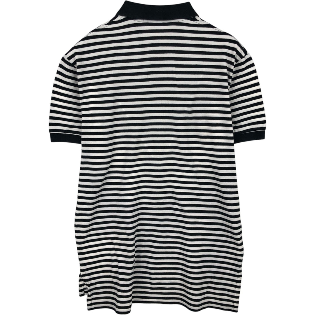 Ralph Lauren POLO by Ralph Lauren short sleeve striped polo shirt, men's size M Pima Cotton black type Vintage Second Hand