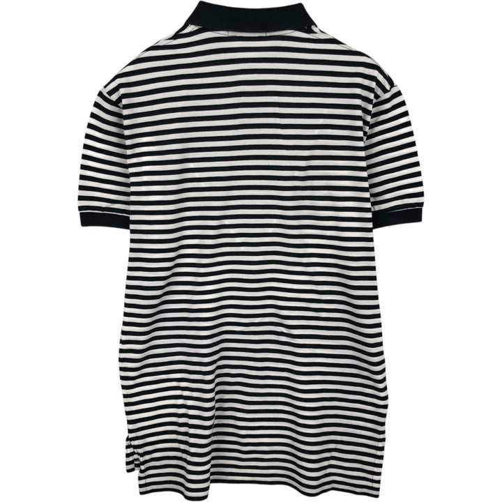 Ralph Lauren POLO by Ralph Lauren short sleeve striped polo shirt, men's size M Pima Cotton black type Vintage Second Hand