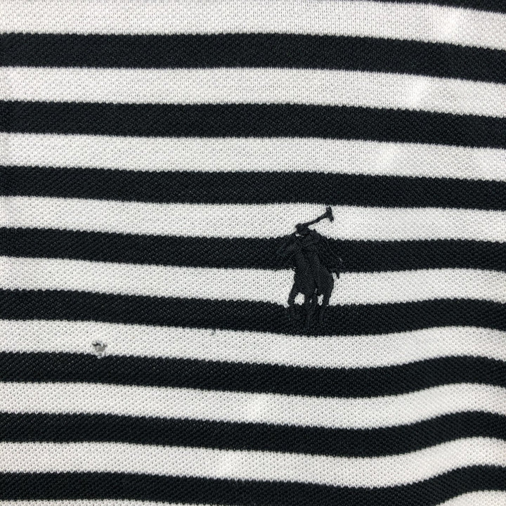 Ralph Lauren POLO by Ralph Lauren short sleeve striped polo shirt, men's size M Pima Cotton black type Vintage Second Hand