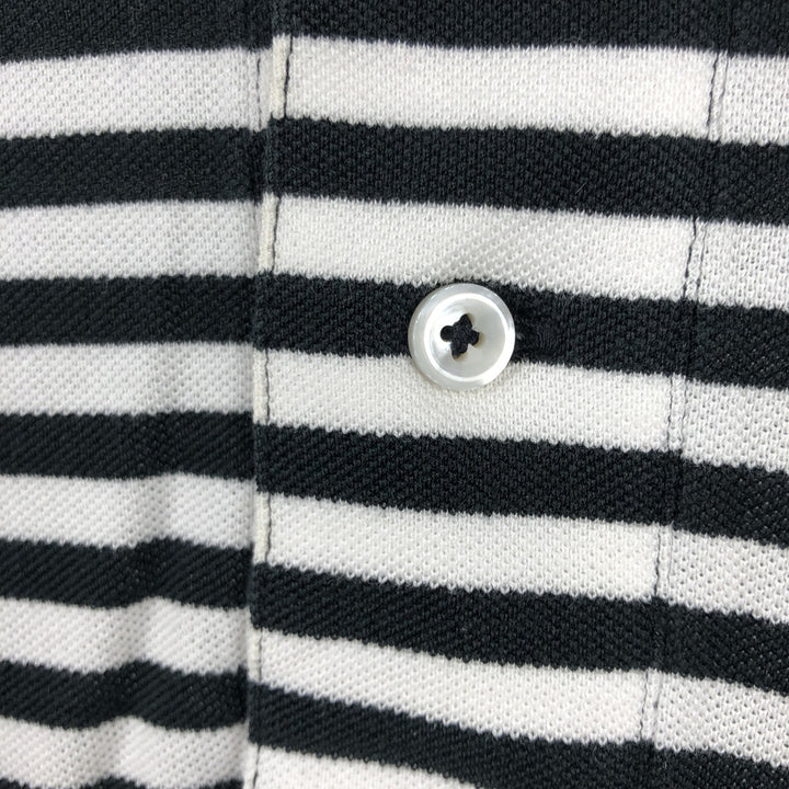 Ralph Lauren POLO by Ralph Lauren short sleeve striped polo shirt, men's size M Pima Cotton black type Vintage Second Hand