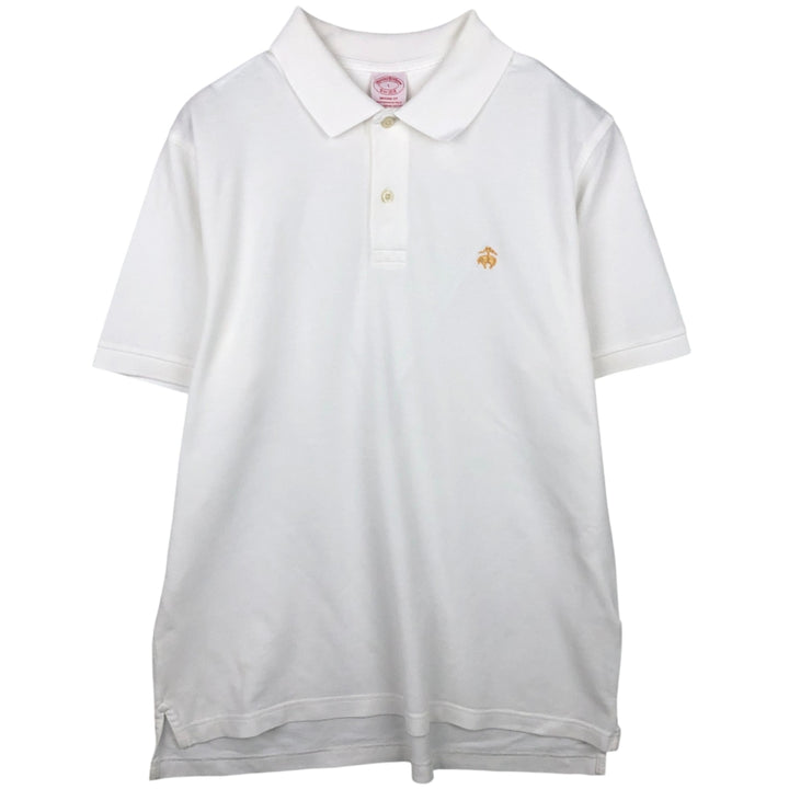 Brooks Brothers 1818 Short-Sleeve Polo Shirt, Men's Size L (approx.) Pima Cotton white type Vintage Second Hand