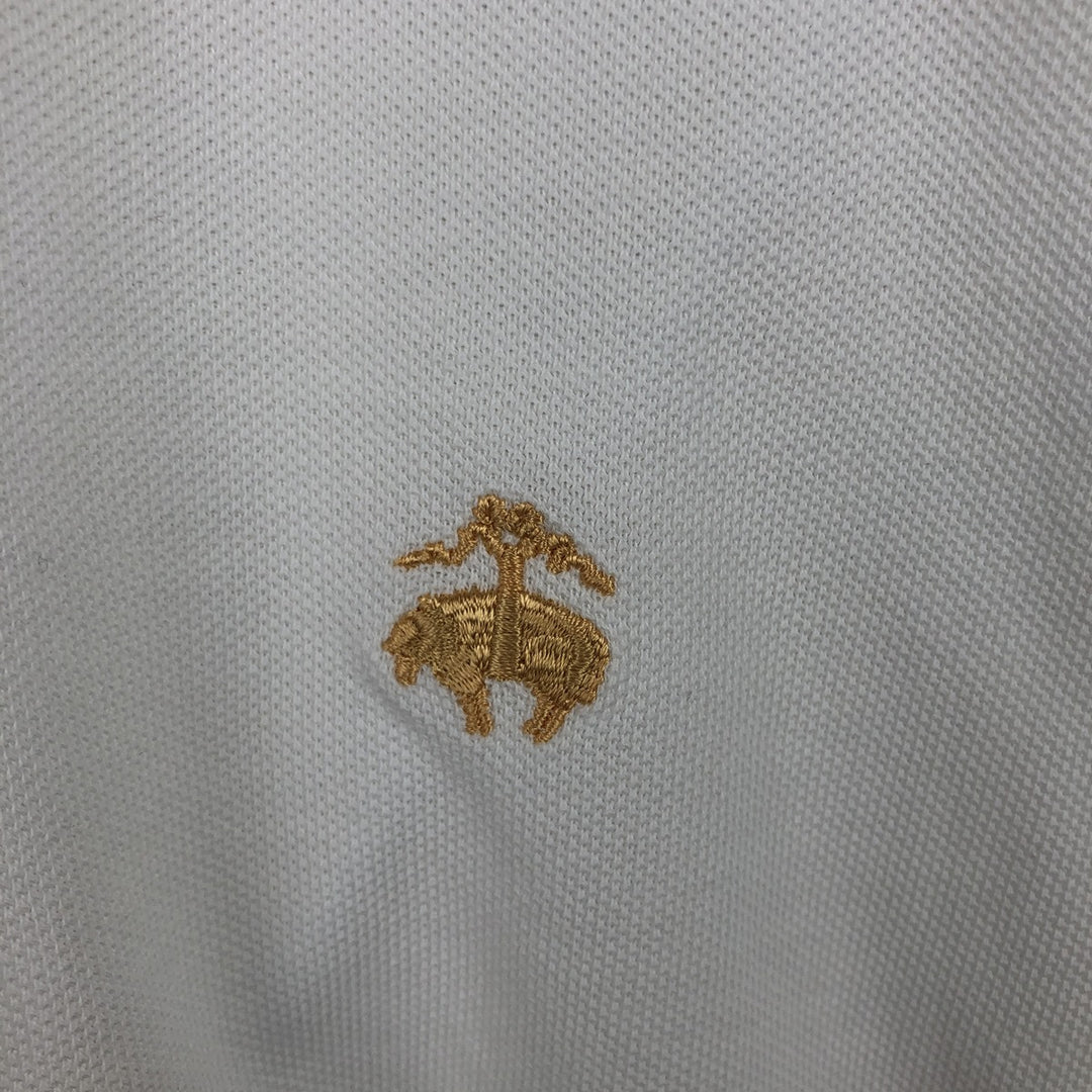 Brooks Brothers 1818 Short-Sleeve Polo Shirt, Men's Size L (approx.) Pima Cotton white type Vintage Second Hand