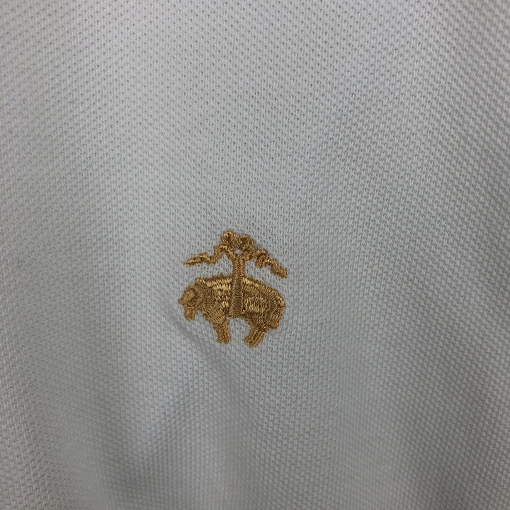 Brooks Brothers 1818 Short-Sleeve Polo Shirt, Men's Size L (approx.) Pima Cotton white type Vintage Second Hand