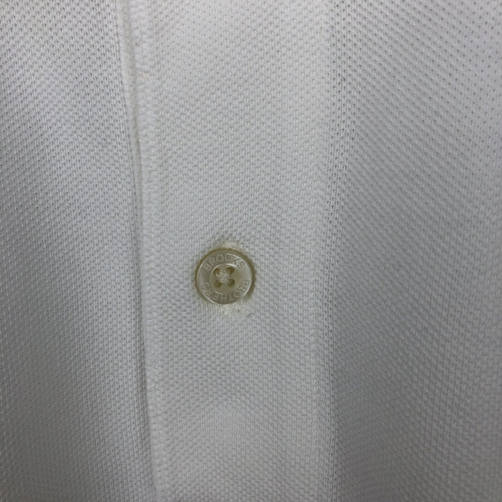 Brooks Brothers 1818 Short-Sleeve Polo Shirt, Men's Size L (approx.) Pima Cotton white type Vintage Second Hand