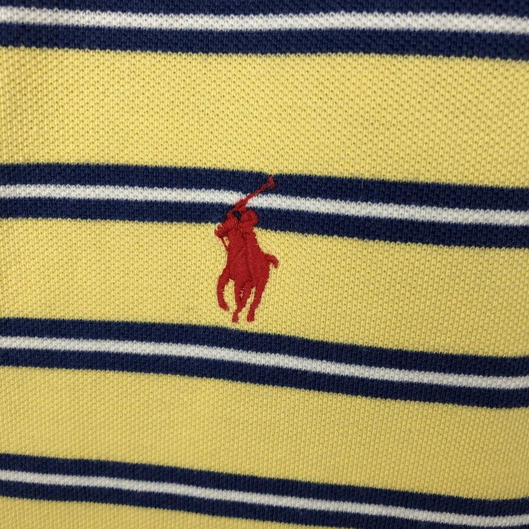 Ralph Lauren POLO by Ralph Lauren short sleeve striped polo shirt, men's size L cotton yellow type Vintage Second Hand