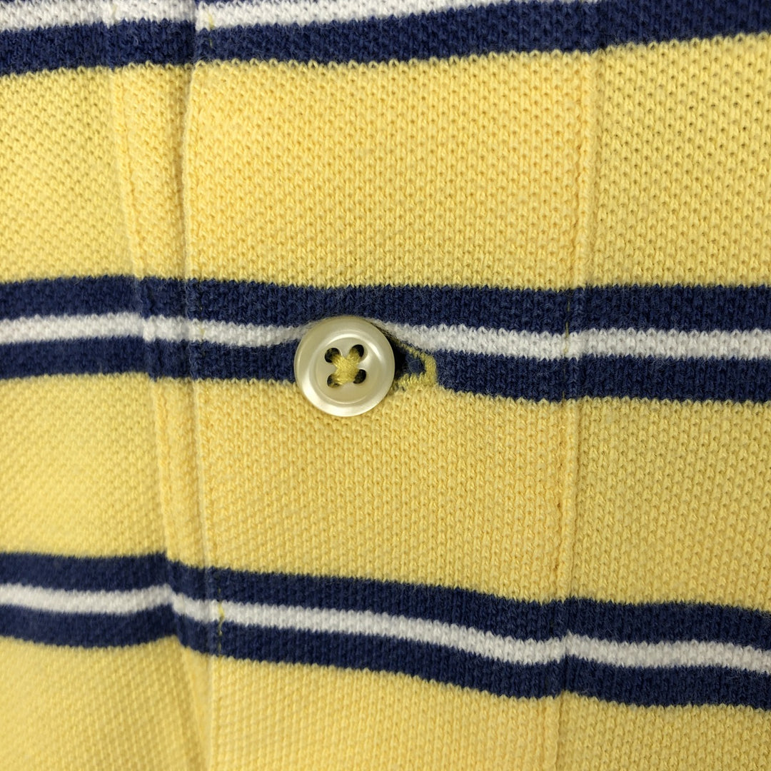Ralph Lauren POLO by Ralph Lauren short sleeve striped polo shirt, men's size L cotton yellow type Vintage Second Hand