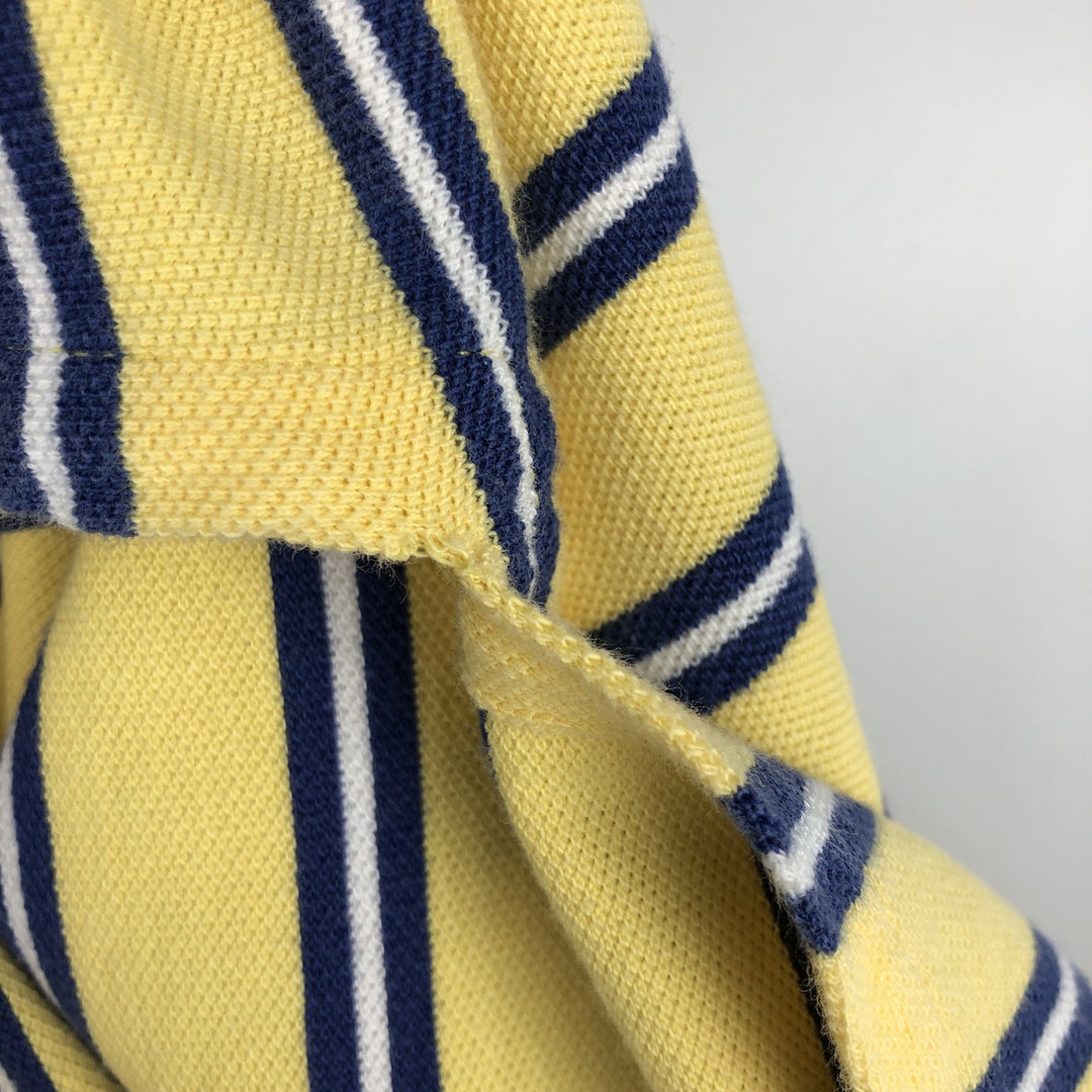 Ralph Lauren POLO by Ralph Lauren short sleeve striped polo shirt, men's size L cotton yellow type Vintage Second Hand